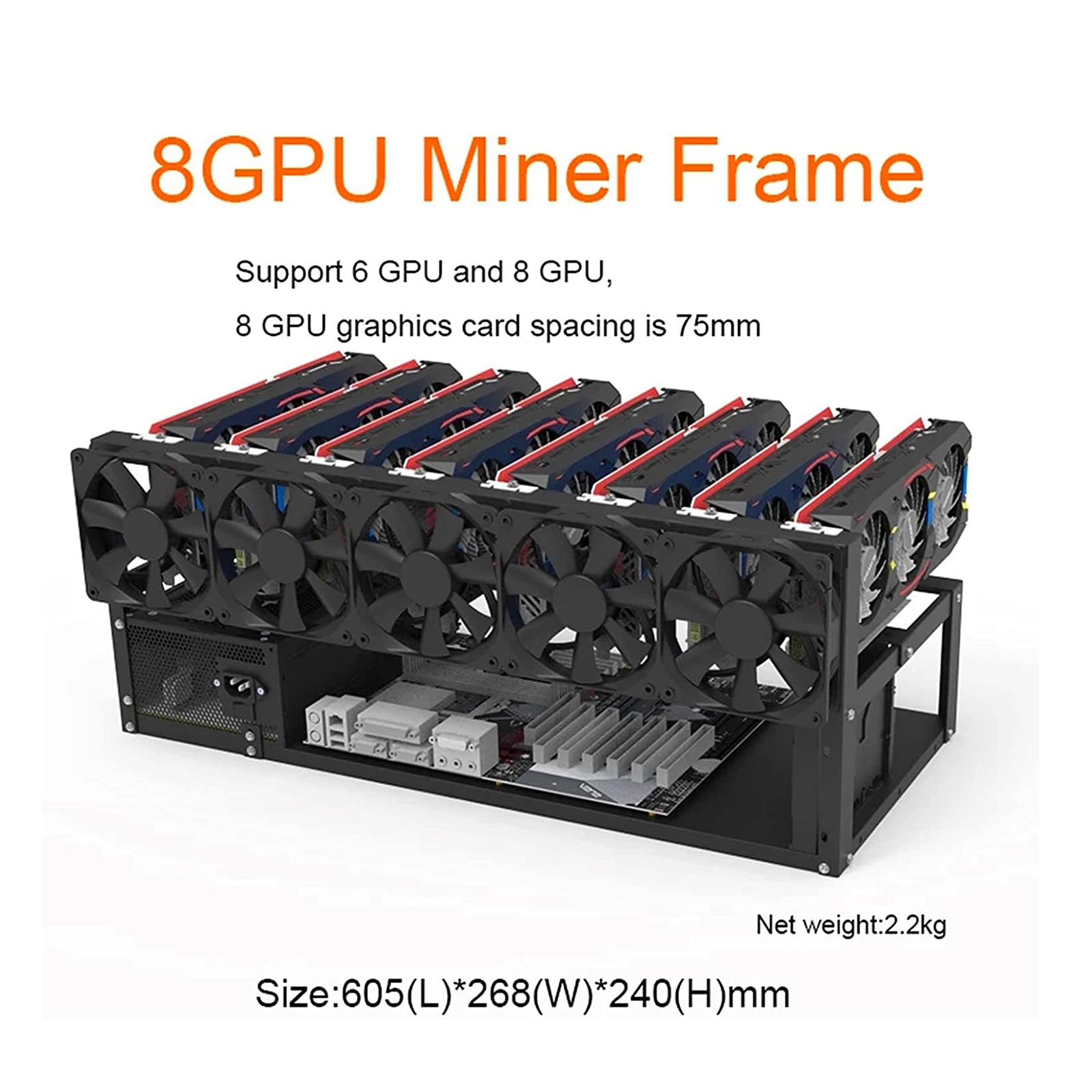 Gpu Mining Rig Frame 8 Gpu - Open frame grafische kaarthouder, stalen behuizing,