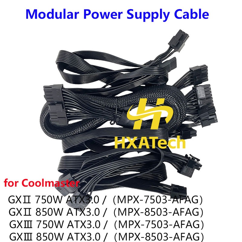 Dual 8Pin To 16Pin 12Vhpwr Cable - HXATech-12VHPWR 16pin CPU 8pin PCIE Dual